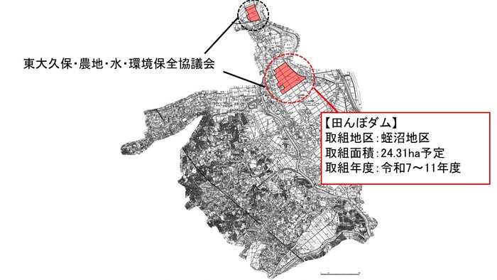 田んぼダム取組箇所図