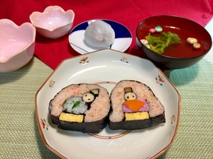 ひなまつり太巻き寿司完成！