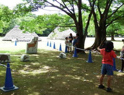 夏休み縄文宿泊体験の様子