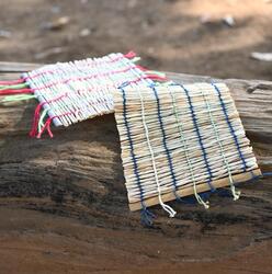 アンギン編みのコースター