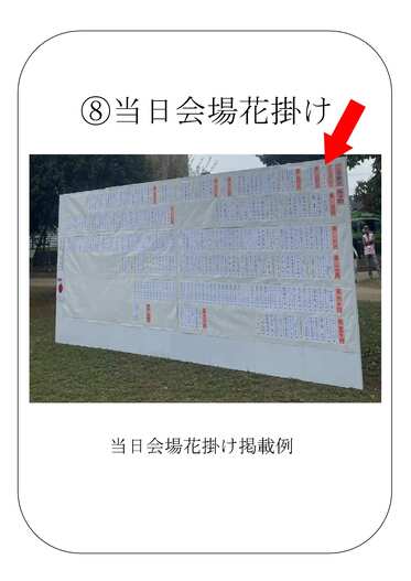 冠スポンサーロゴ掲載箇所参考画像８　当日会場花掛け