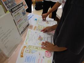 6か所のブースに置かれたスタンプラリーの写真