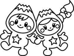 決めポーズのぬりえ