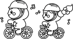 サイクリングのぬりえ