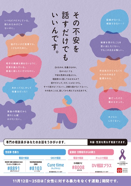 「女性に対する暴力をなくす運動」ポスター・リーフレット（表面）画像